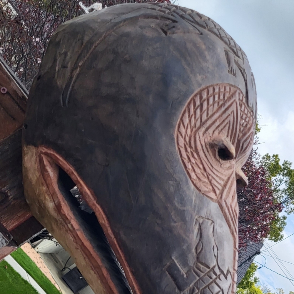 African Carved Wood Bird Mask